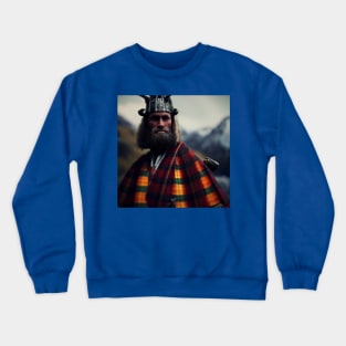 Scottish Highlander in Clan Tartan Crewneck Sweatshirt